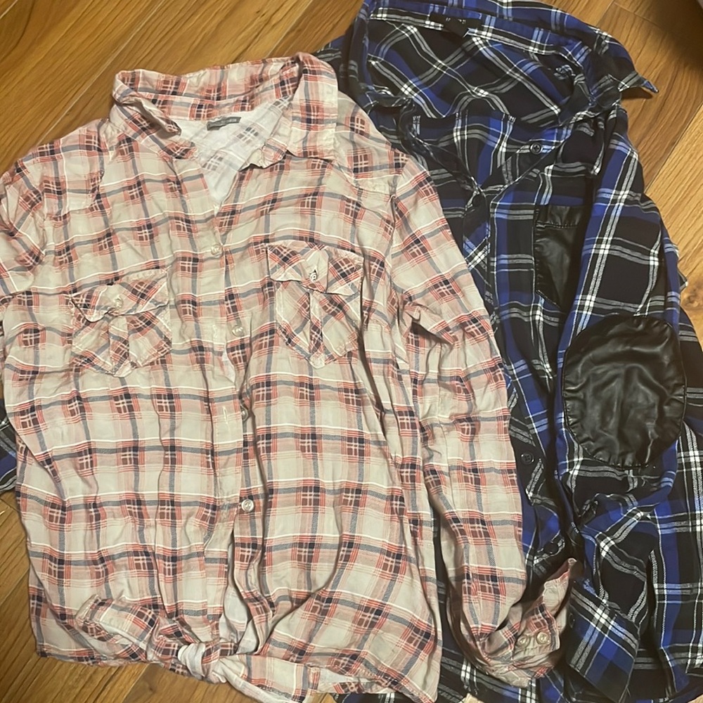 2 flannel shirts both included in price